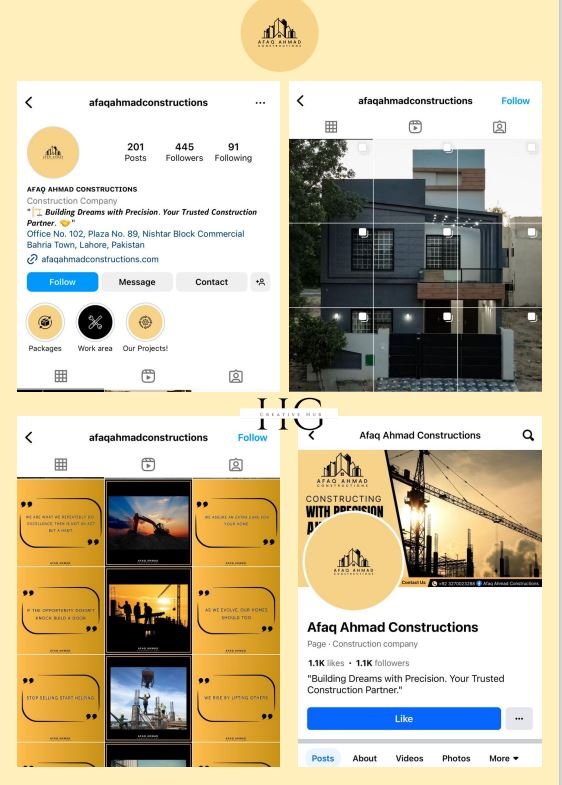 Social Media Service for Afaq Ahmad Constructions