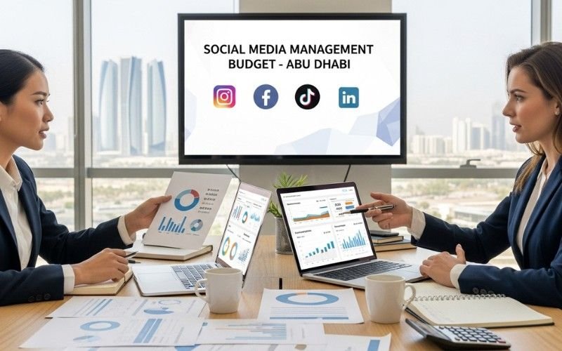 Social media experts in Abu Dhabi managing brand growth on multiple platforms