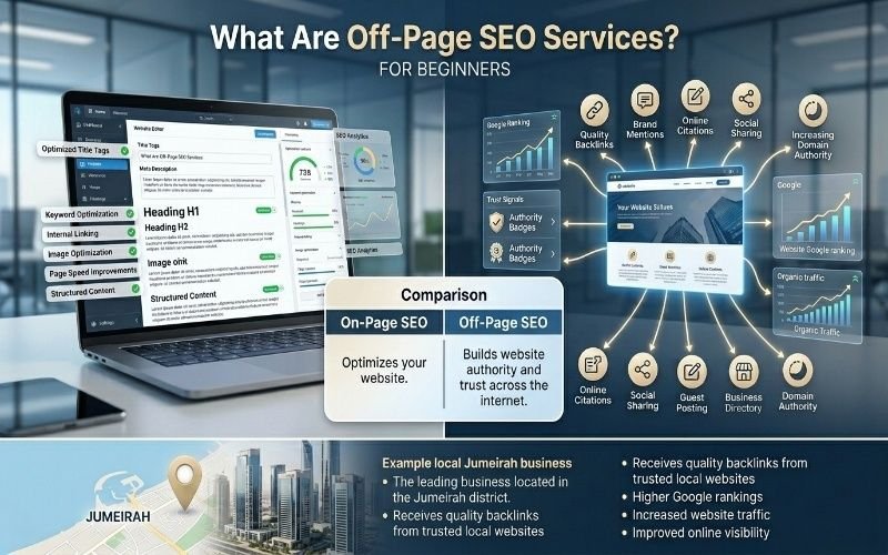 Off-Page SEO Services in Jumeirah: Build Authority and Improve Google Rankings with quality backlinks and local SEO.