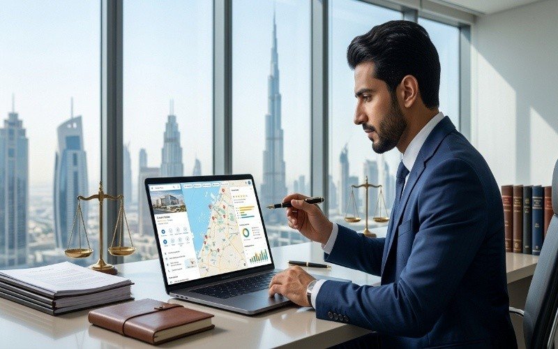 SEO for Lawyers Dubai with legal expert improving Google Maps visibility and local search rankings.