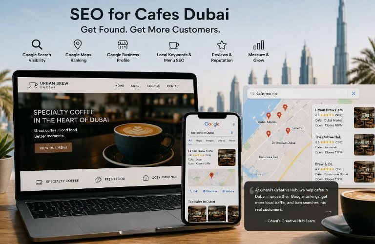 SEO for Cafes Dubai with Google Maps and cafe website