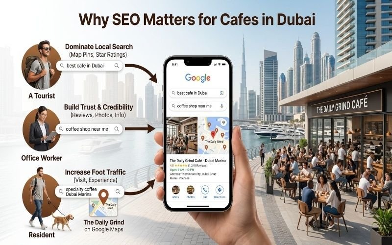 SEO for Cafes Dubai with Google Maps and local search