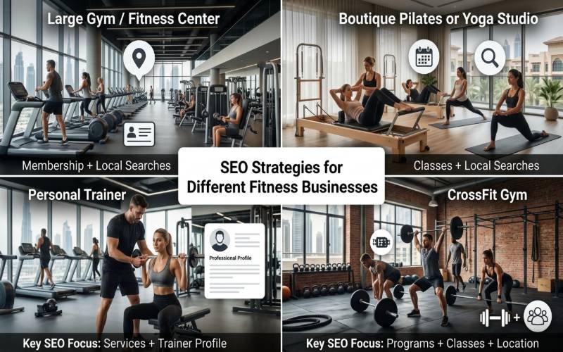 SEO strategies for gyms, fitness studios, personal trainers and CrossFit gyms in Dubai