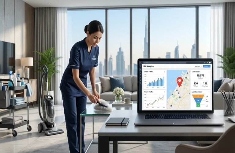 SEO for cleaning companies in Dubai with local search and Google Maps visibility