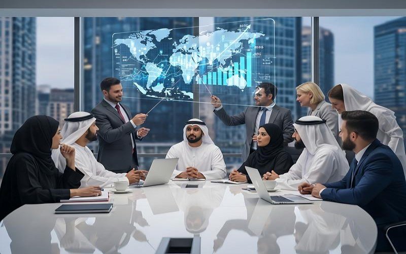 SaaS team in Dubai planning regional SEO and international business growth