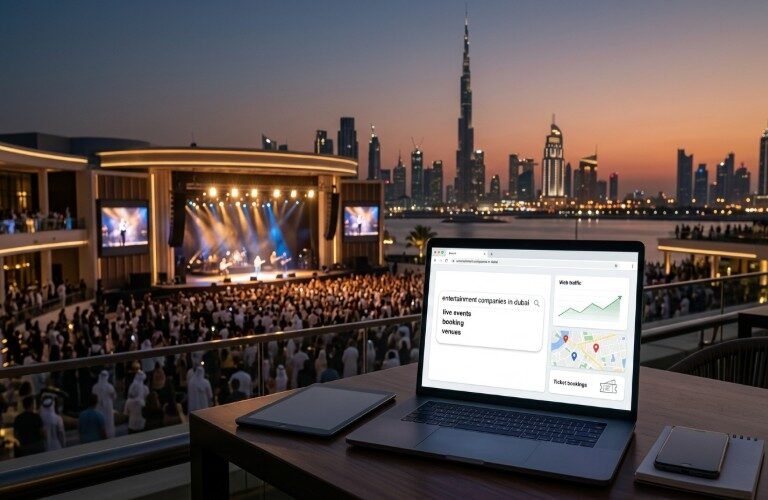 SEO for entertainment companies in Dubai with event and venue search visibility