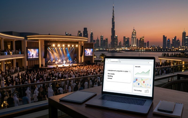 SEO for entertainment companies in Dubai with event and venue search visibility